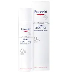 Eucerin Ultra Sensitive Reinigungslotion für sehr empfindliche Haut, ohne Duftstoffe und Alkohol. Hilft bei trockener fettiger Haut.
