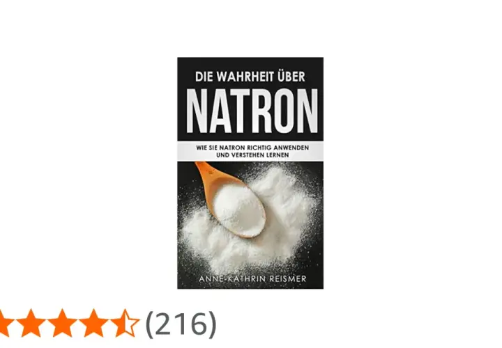 Buchcover "Die Wahrheit über Natron". Zeigt Natron auf einem Holzlöffel. Erfahren Sie, wie Natron gegen Mitesser helfen kann.