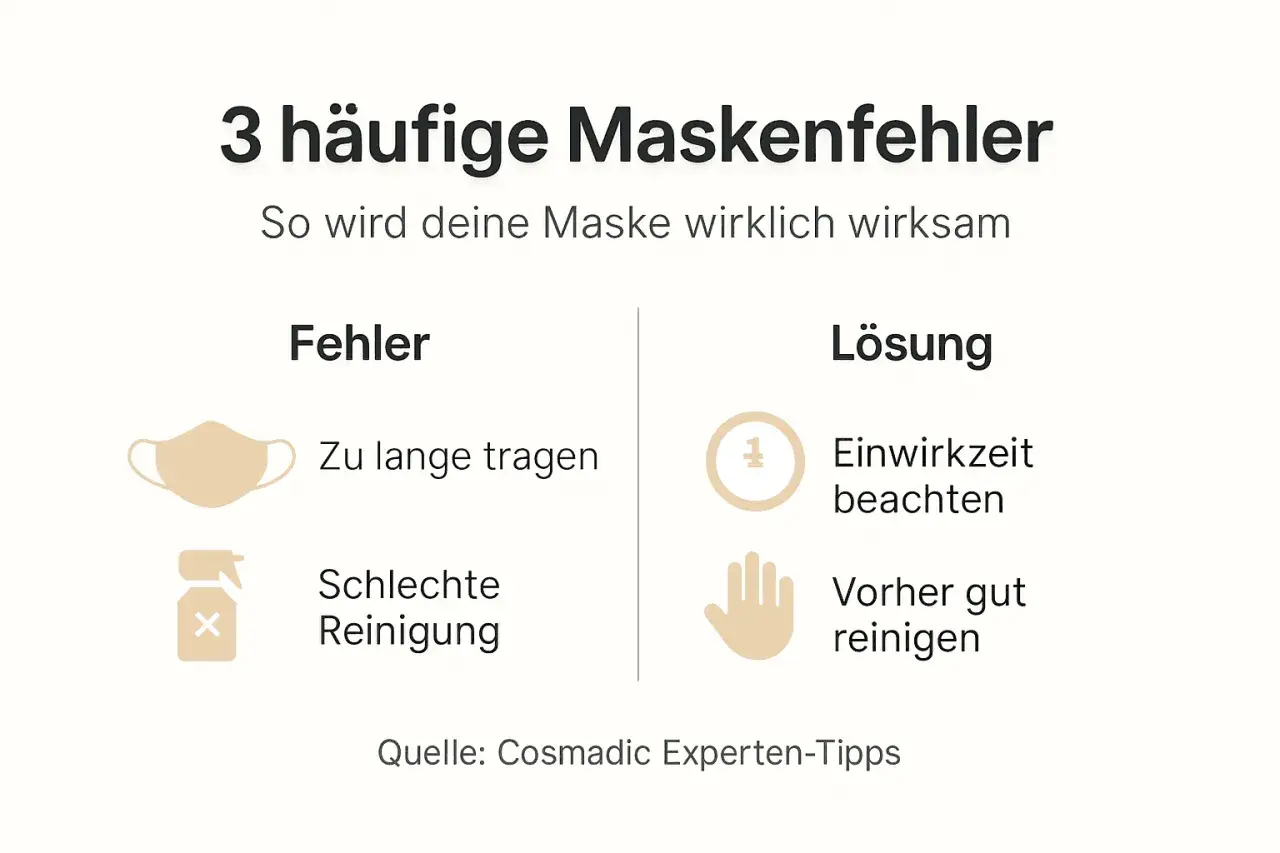 3 häufige Maskenfehler: Zu lange tragen & schlechte Reinigung. Was bringen Gesichtsmasken? Einwirkzeit beachten, vorher gut reinigen.