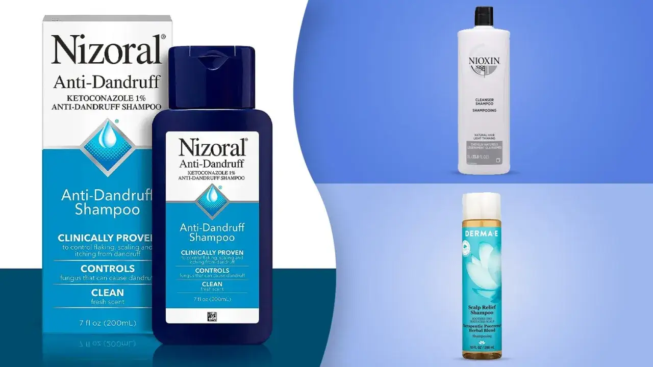 Nizoral Anti-Dandruff Shampoo und andere Produkte gegen trockene Kopfhaut.